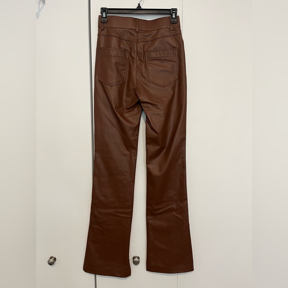 NWOT Zara Faux Leather Pants with Slit - Picture 3 of 8